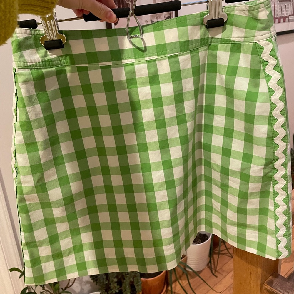 Lilly Pulitzer Green and White Checkered Mini Skort